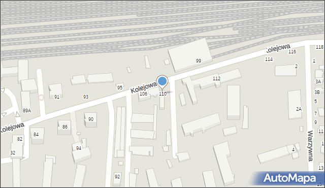 Chełm, Kolejowa, 110, mapa Chełma