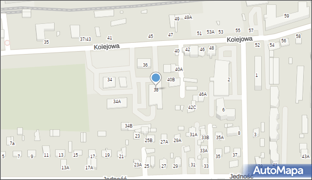 Chełm, Kolejowa, 38, mapa Chełma