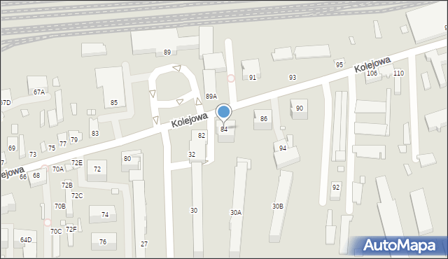 Chełm, Kolejowa, 84, mapa Chełma