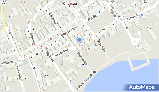Chełmża, Kopernika Mikołaja, 7, mapa Chełmża