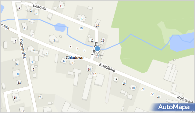 Chludowo, Kościelna, 11, mapa Chludowo