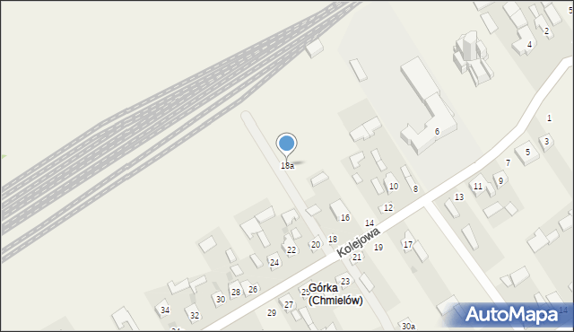 Chmielów, Kolejowa, 18a, mapa Chmielów