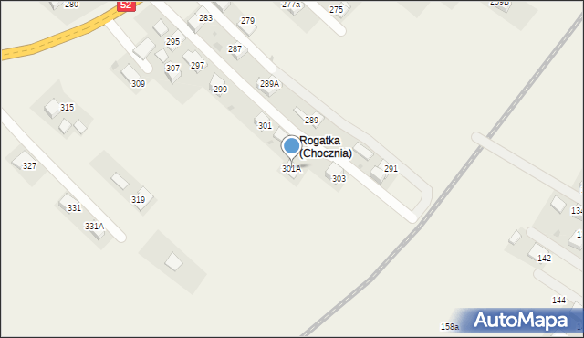 Chocznia, Kościuszki Tadeusza, gen., 301A, mapa Chocznia