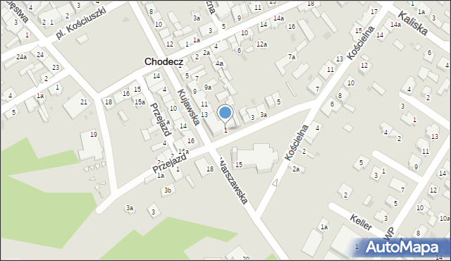 Chodecz, Kościelna, 1, mapa Chodecz