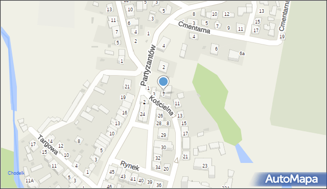 Chodel, Kościelna, 7, mapa Chodel