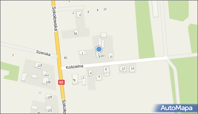 Chodów, Kościelna, 3, mapa Chodów