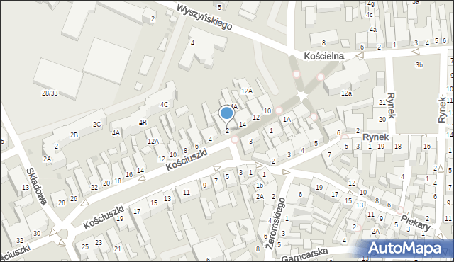 Chodzież, Kościuszki Tadeusza, gen., 2, mapa Chodzież