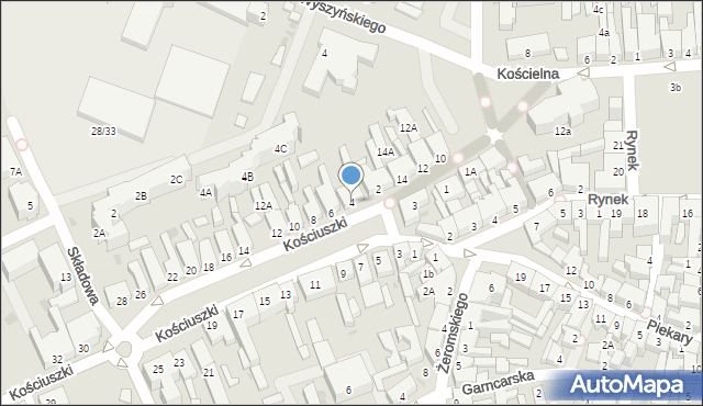 Chodzież, Kościuszki Tadeusza, gen., 4, mapa Chodzież