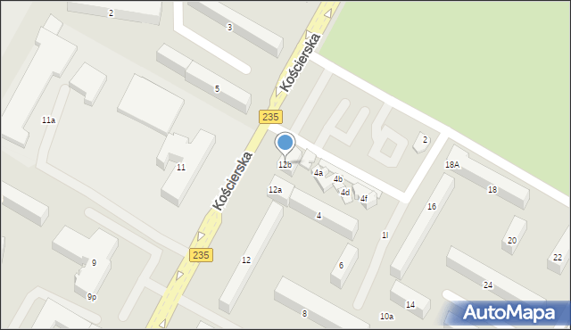 Chojnice, Kościerska, 12b, mapa Chojnic