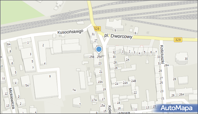 Chojnów, Kolejowa, 25A, mapa Chojnów