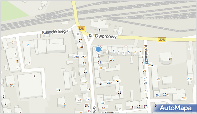 Chojnów, Kolejowa, 30, mapa Chojnów