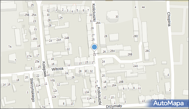 Chojnów, Kościuszki Tadeusza, gen., 21, mapa Chojnów