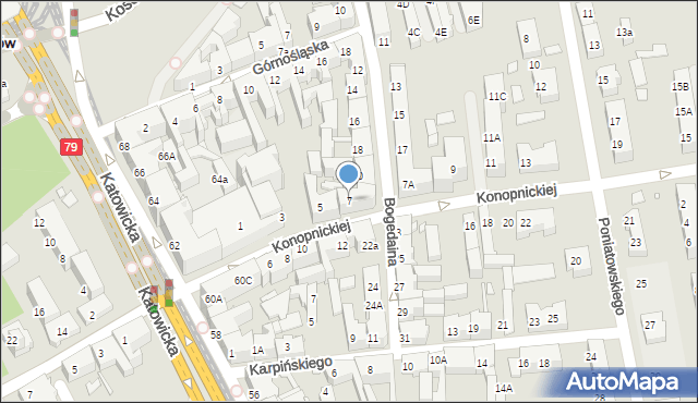 Chorzów, Konopnickiej Marii, 7, mapa Chorzów