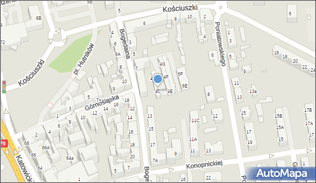 Chorzów, Kościuszki Tadeusza, gen., 4C, mapa Chorzów