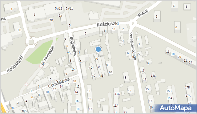 Chorzów, Kościuszki Tadeusza, gen., 6D, mapa Chorzów