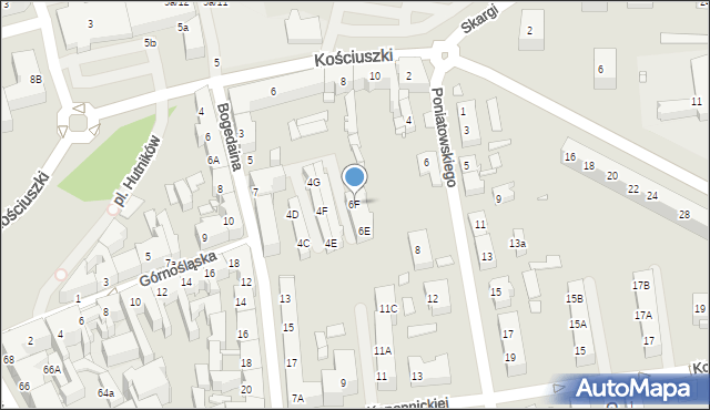 Chorzów, Kościuszki Tadeusza, gen., 6F, mapa Chorzów