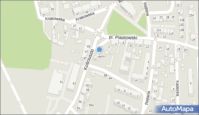 Chorzów, Kościuszki Tadeusza, gen., 70, mapa Chorzów