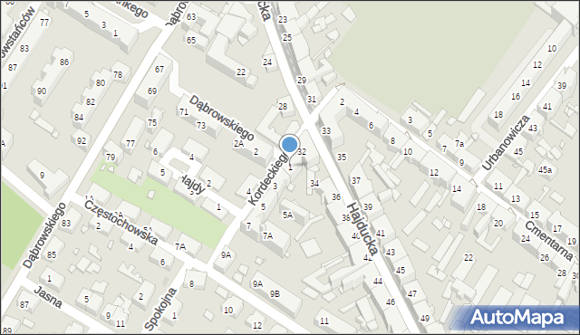 Chorzów, Kordeckiego Augustyna, ks., 1, mapa Chorzów