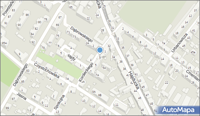 Chorzów, Kordeckiego Augustyna, ks., 3, mapa Chorzów