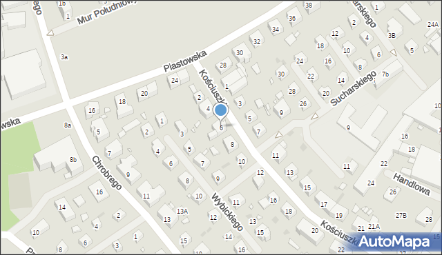Choszczno, Kościuszki Tadeusza, gen., 6, mapa Choszczno