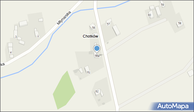 Chotków, Kożuchowska, 56a, mapa Chotków