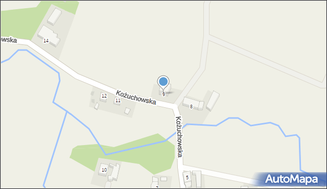 Chotków, Kożuchowska, 9, mapa Chotków