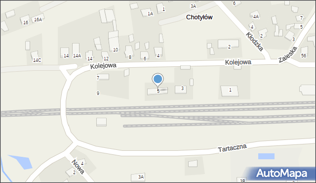 Chotyłów, Kolejowa, 5, mapa Chotyłów