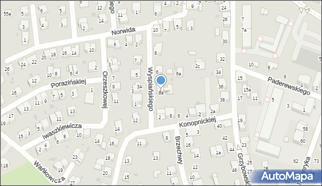 Chrzanów, Konopnickiej Marii, 8a, mapa Chrzanów