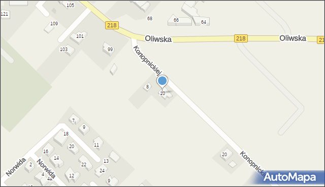 Chwaszczyno, Konopnickiej Marii, 10, mapa Chwaszczyno