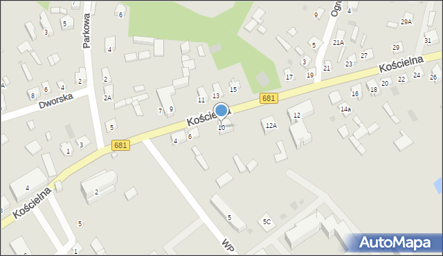 Ciechanowiec, Kościelna, 10, mapa Ciechanowiec