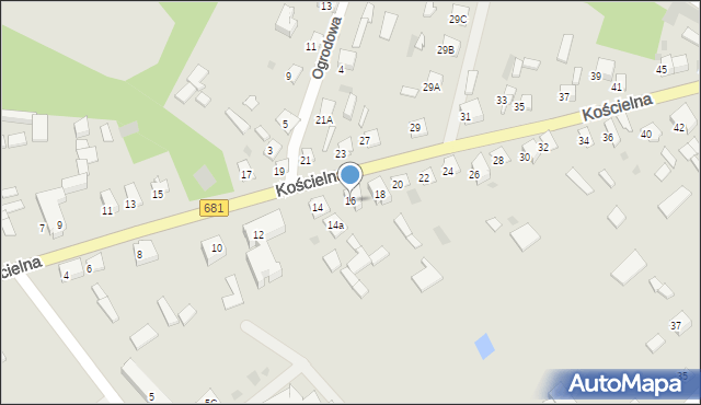 Ciechanowiec, Kościelna, 16, mapa Ciechanowiec