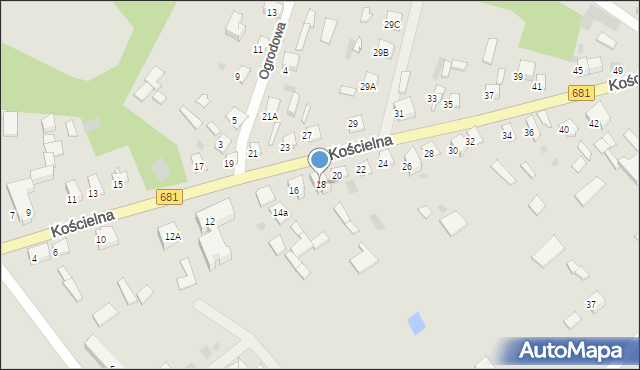 Ciechanowiec, Kościelna, 18, mapa Ciechanowiec