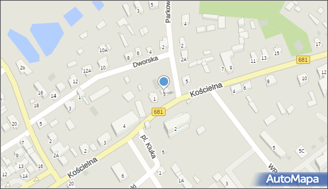 Ciechanowiec, Kościelna, 3, mapa Ciechanowiec