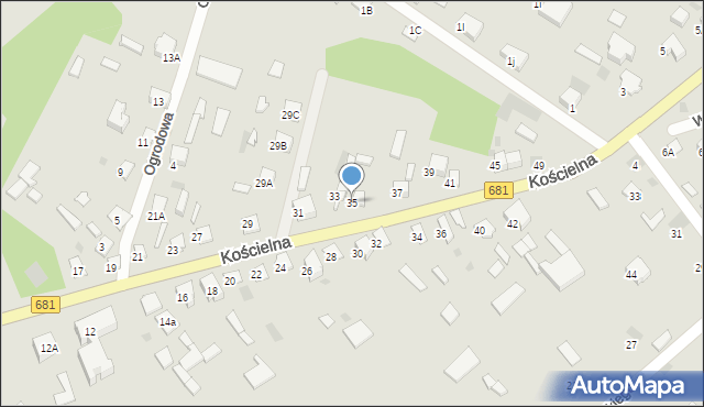 Ciechanowiec, Kościelna, 35, mapa Ciechanowiec