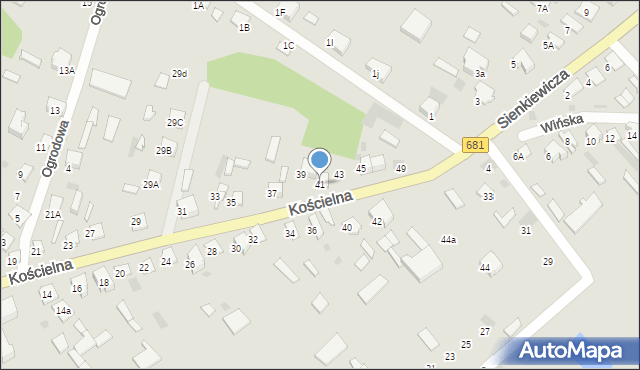Ciechanowiec, Kościelna, 41, mapa Ciechanowiec