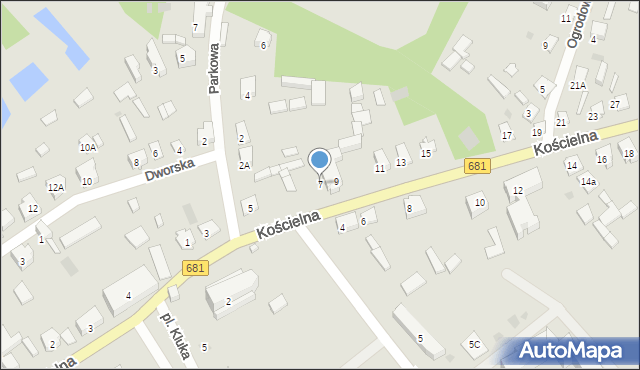 Ciechanowiec, Kościelna, 7, mapa Ciechanowiec