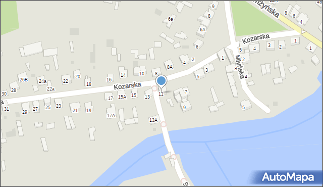 Ciechanowiec, Kozarska, 11, mapa Ciechanowiec