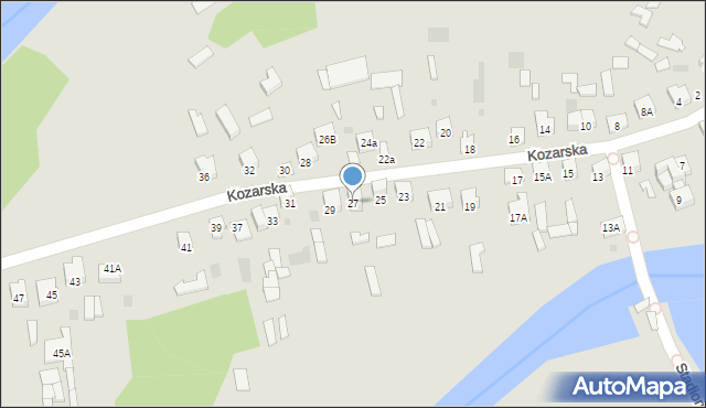 Ciechanowiec, Kozarska, 27, mapa Ciechanowiec