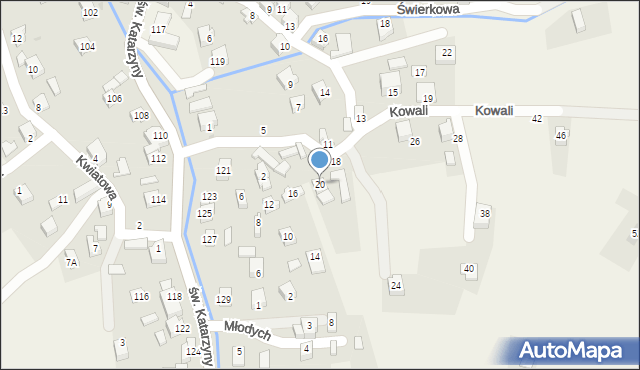 Cięcina, Kowali, 20, mapa Cięcina