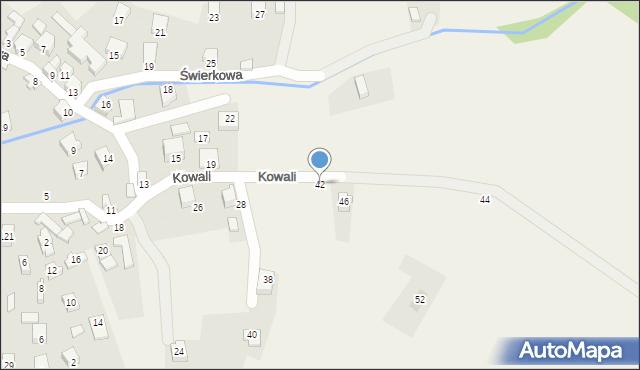 Cięcina, Kowali, 42, mapa Cięcina