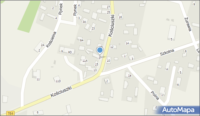 Cielętniki, Kościuszki Tadeusza, gen., 17, mapa Cielętniki
