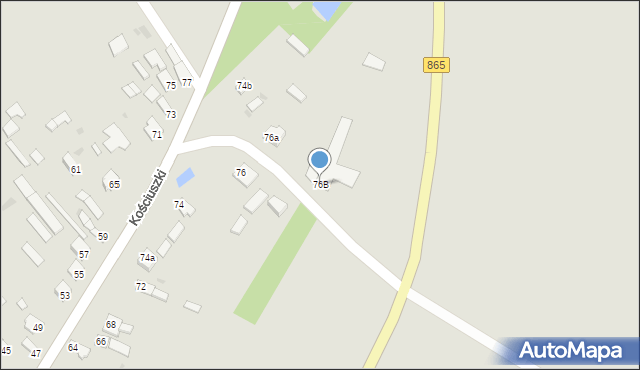 Cieszanów, Kościuszki Tadeusza, gen., 76B, mapa Cieszanów