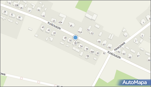 Cieszków, Kościuszki Tadeusza, gen., 52, mapa Cieszków
