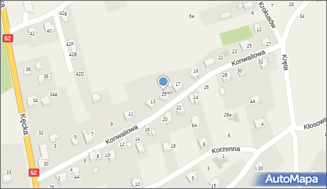 Czaniec, Konwaliowa, 15, mapa Czaniec