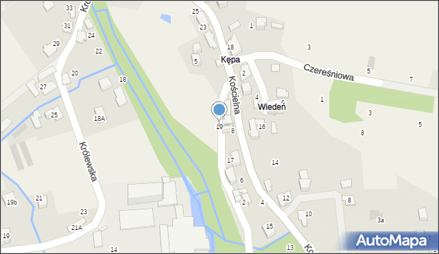 Czaniec, Kościelna, 19, mapa Czaniec