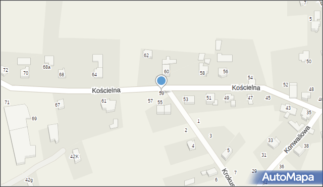 Czaniec, Kościelna, 59, mapa Czaniec