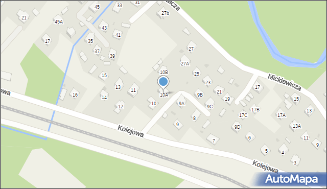 Czarna, Kolejowa, 10A, mapa Czarna