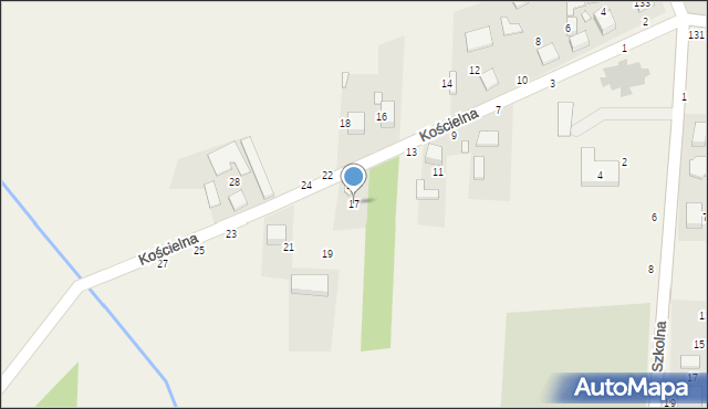 Czarna Wieś, Kościelna, 17, mapa Czarna Wieś