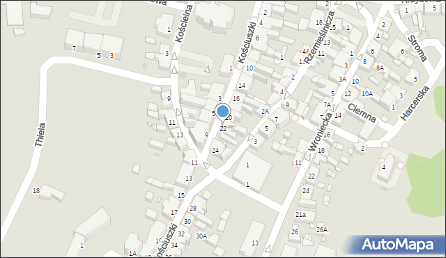 Czarnków, Kościuszki Tadeusza, gen., 22, mapa Czarnków