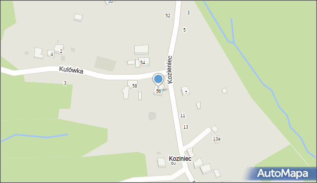 Czchów, Kozieniec, 56, mapa Czchów